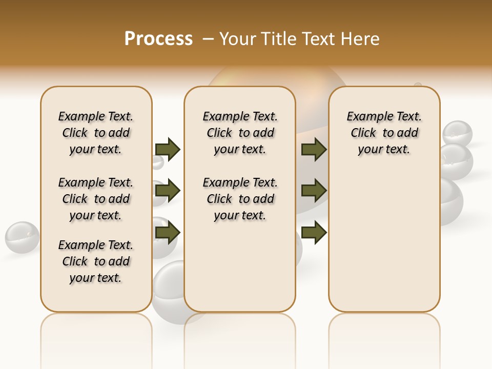 A Golden Sphere Surrounded By Bubbles On A White Background PowerPoint Template