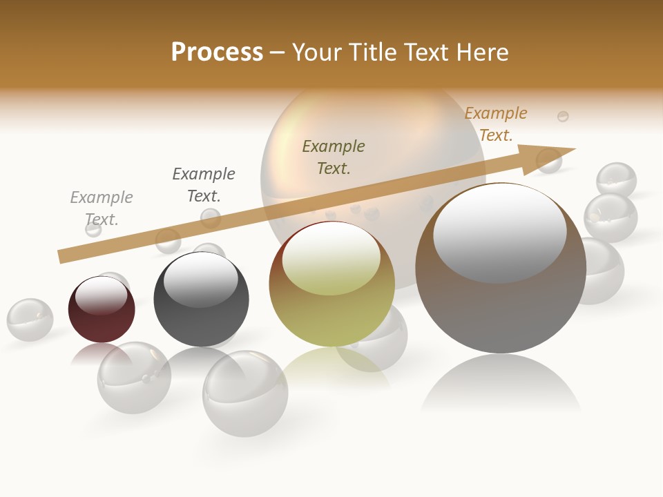 A Golden Sphere Surrounded By Bubbles On A White Background PowerPoint Template