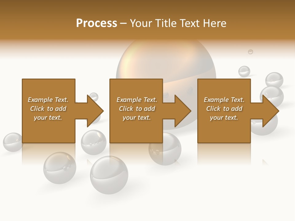 A Golden Sphere Surrounded By Bubbles On A White Background PowerPoint Template
