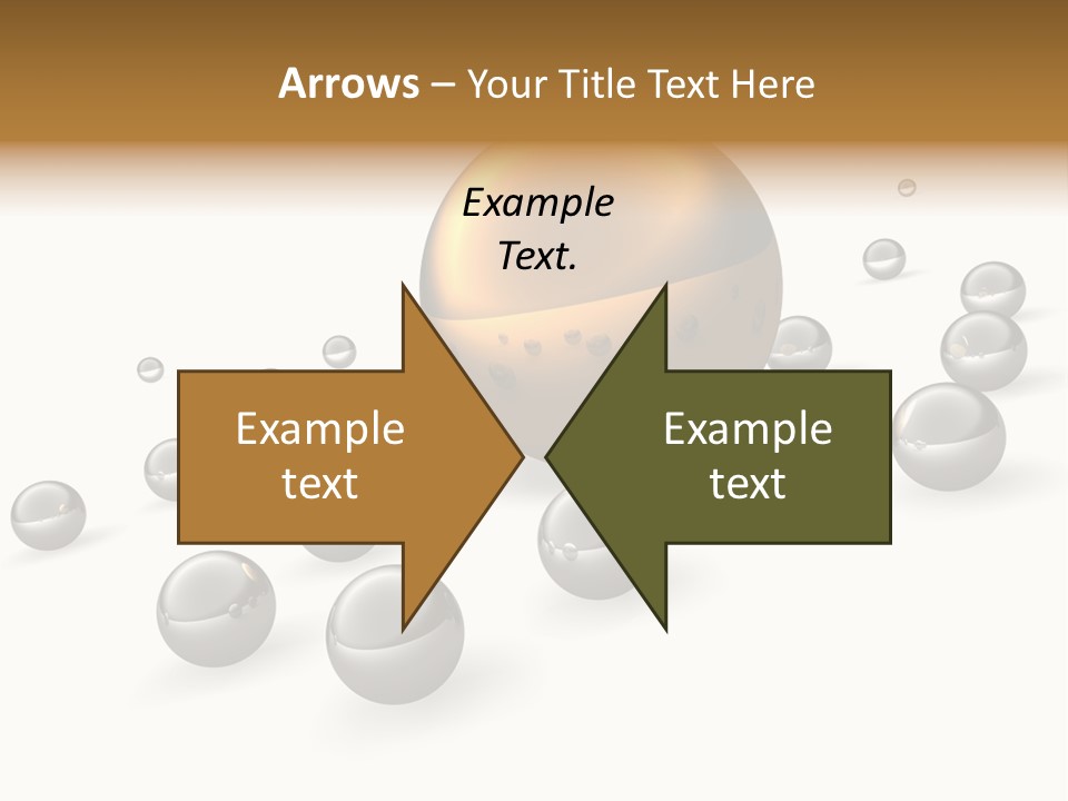 A Golden Sphere Surrounded By Bubbles On A White Background PowerPoint Template