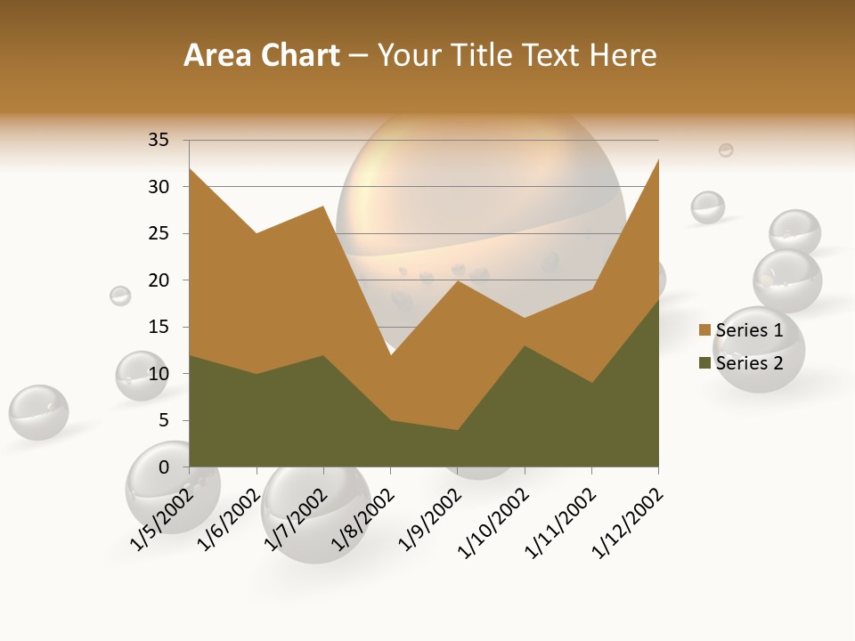 A Golden Sphere Surrounded By Bubbles On A White Background PowerPoint Template