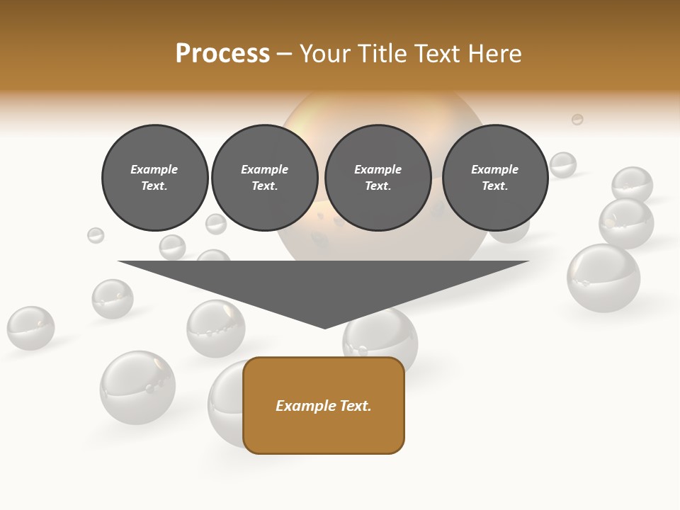 A Golden Sphere Surrounded By Bubbles On A White Background PowerPoint Template