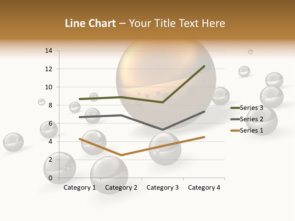 A Golden Sphere Surrounded By Bubbles On A White Background PowerPoint Template