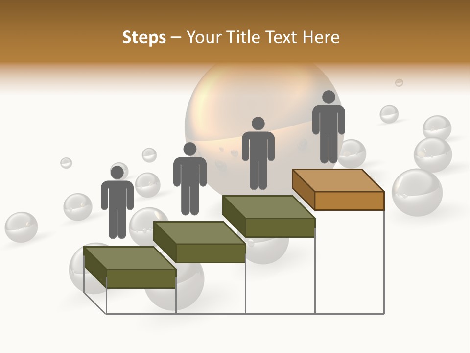 A Golden Sphere Surrounded By Bubbles On A White Background PowerPoint Template