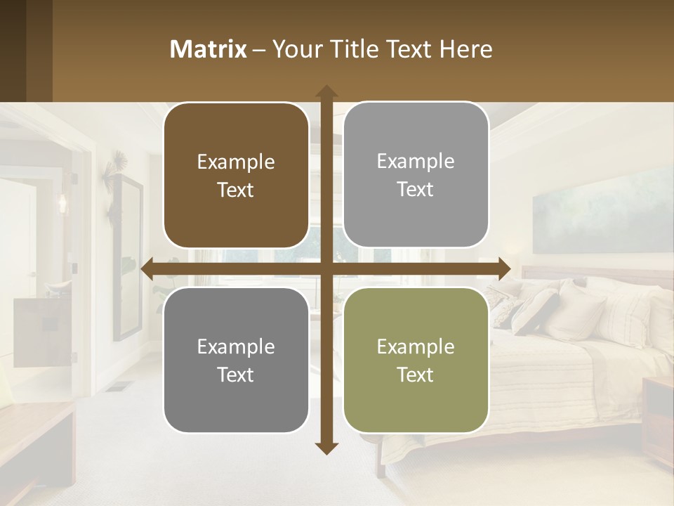 A Bedroom With A Large Bed And A Painting On The Wall PowerPoint Template