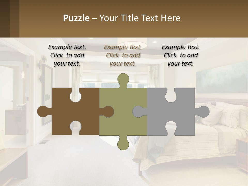 A Bedroom With A Large Bed And A Painting On The Wall PowerPoint Template