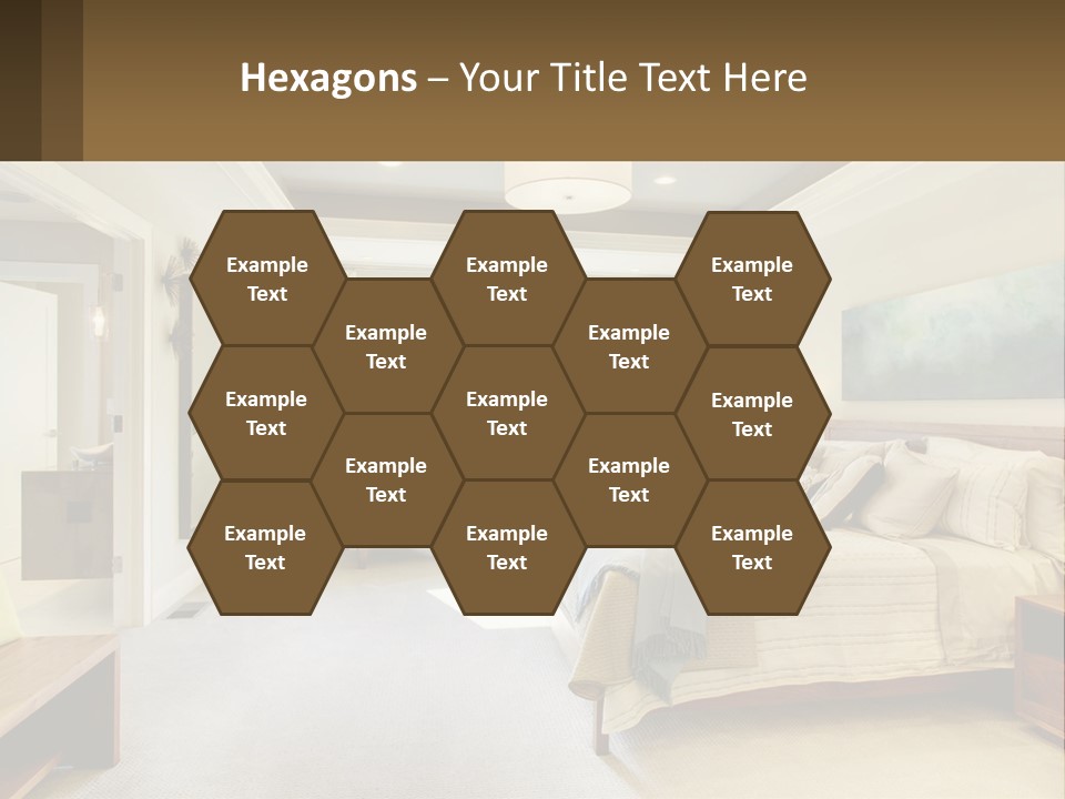 A Bedroom With A Large Bed And A Painting On The Wall PowerPoint Template