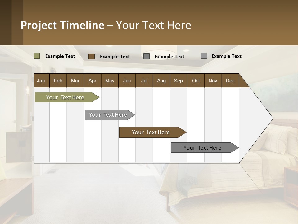 A Bedroom With A Large Bed And A Painting On The Wall PowerPoint Template