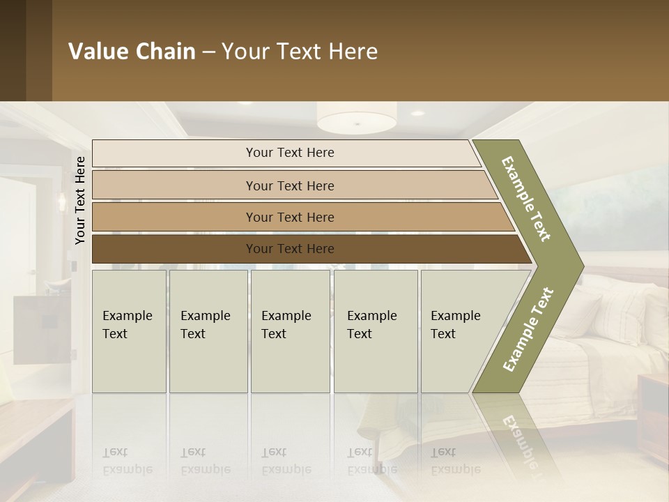 A Bedroom With A Large Bed And A Painting On The Wall PowerPoint Template