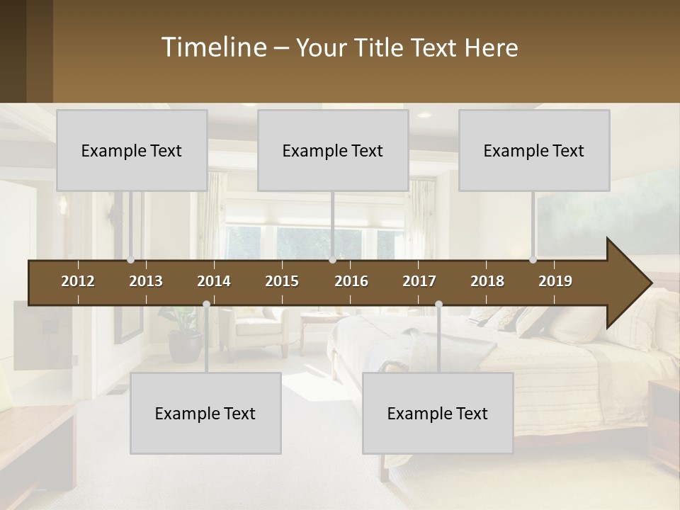 A Bedroom With A Large Bed And A Painting On The Wall PowerPoint Template