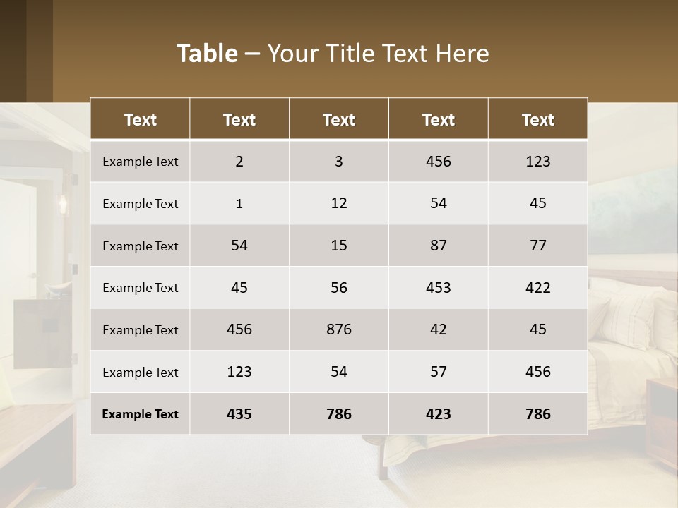 A Bedroom With A Large Bed And A Painting On The Wall PowerPoint Template