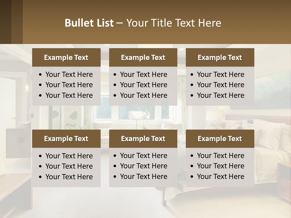 A Bedroom With A Large Bed And A Painting On The Wall PowerPoint Template