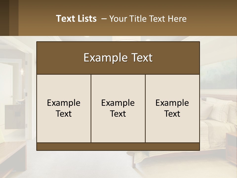 A Bedroom With A Large Bed And A Painting On The Wall PowerPoint Template