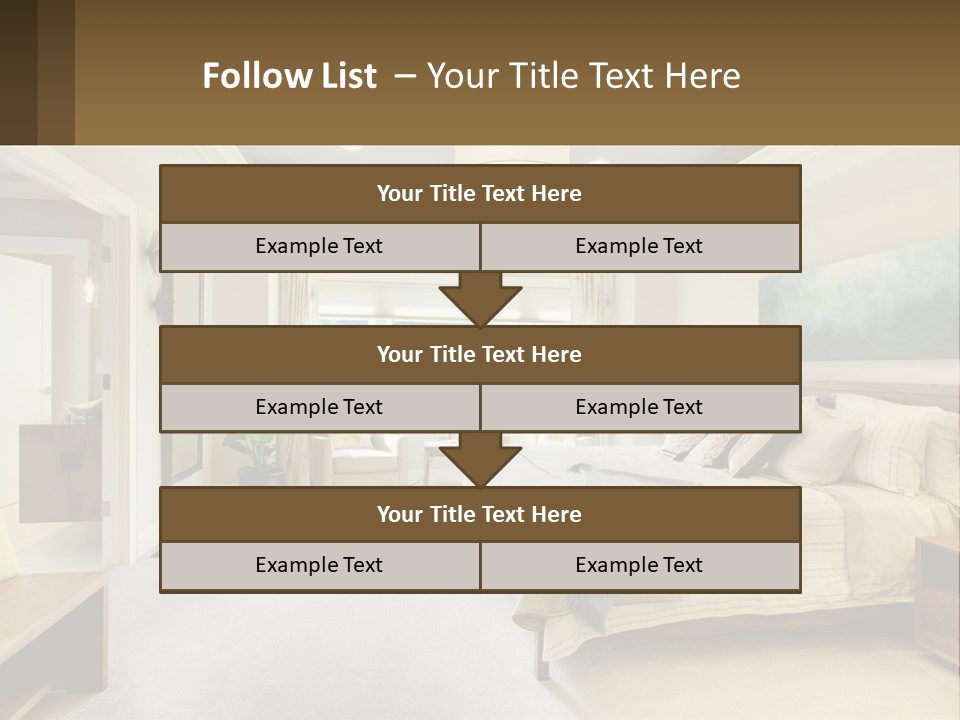 A Bedroom With A Large Bed And A Painting On The Wall PowerPoint Template