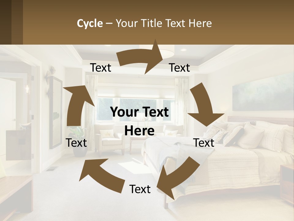 A Bedroom With A Large Bed And A Painting On The Wall PowerPoint Template