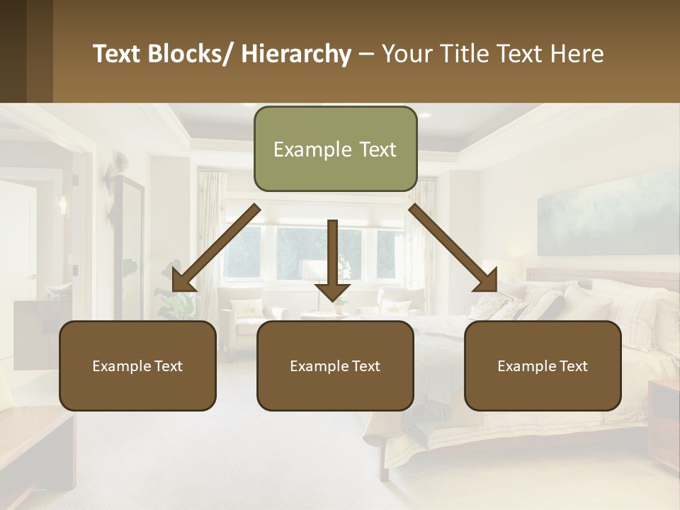 A Bedroom With A Large Bed And A Painting On The Wall PowerPoint Template