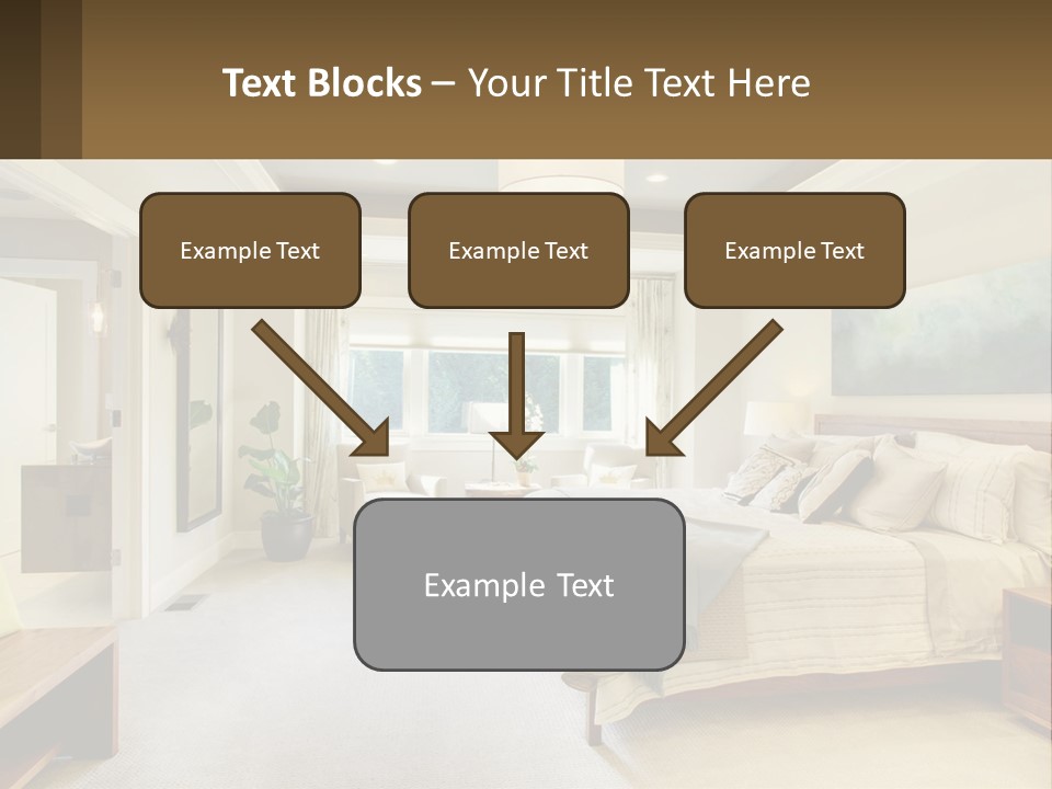 A Bedroom With A Large Bed And A Painting On The Wall PowerPoint Template