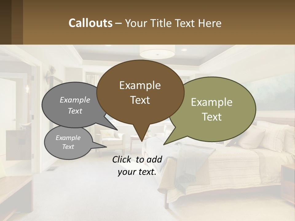 A Bedroom With A Large Bed And A Painting On The Wall PowerPoint Template