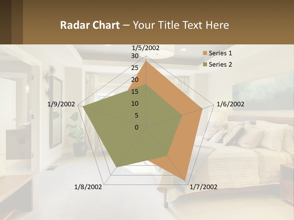 A Bedroom With A Large Bed And A Painting On The Wall PowerPoint Template
