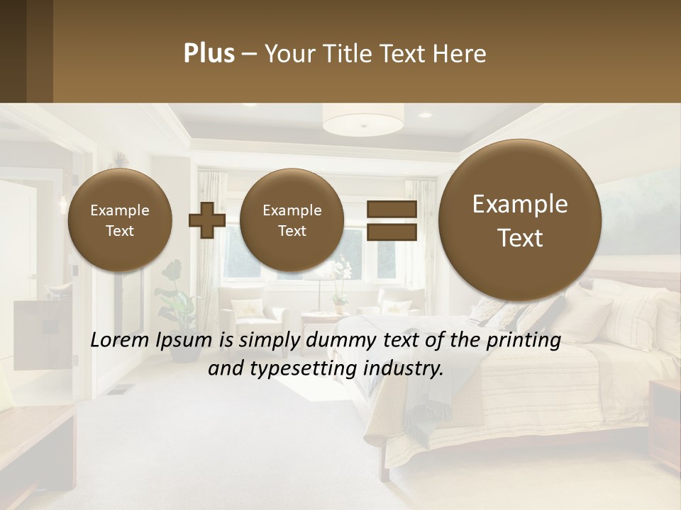 A Bedroom With A Large Bed And A Painting On The Wall PowerPoint Template