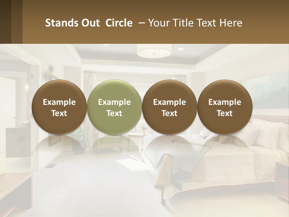 A Bedroom With A Large Bed And A Painting On The Wall PowerPoint Template