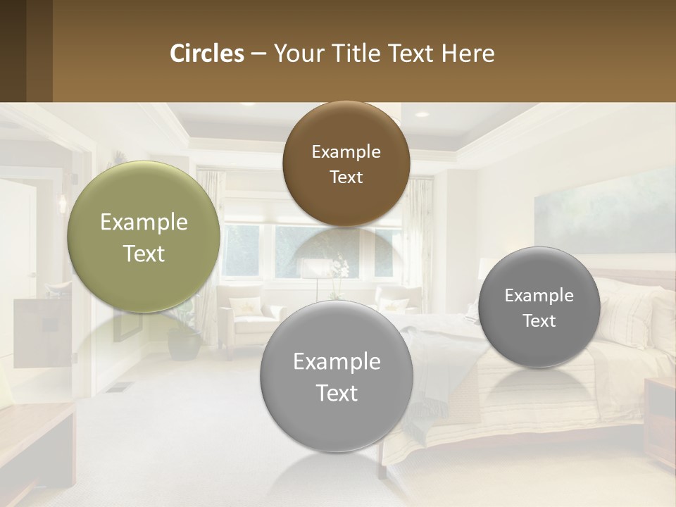 A Bedroom With A Large Bed And A Painting On The Wall PowerPoint Template