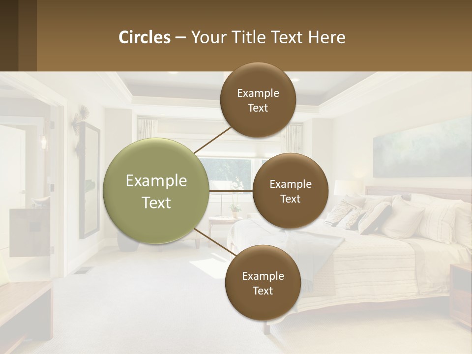 A Bedroom With A Large Bed And A Painting On The Wall PowerPoint Template