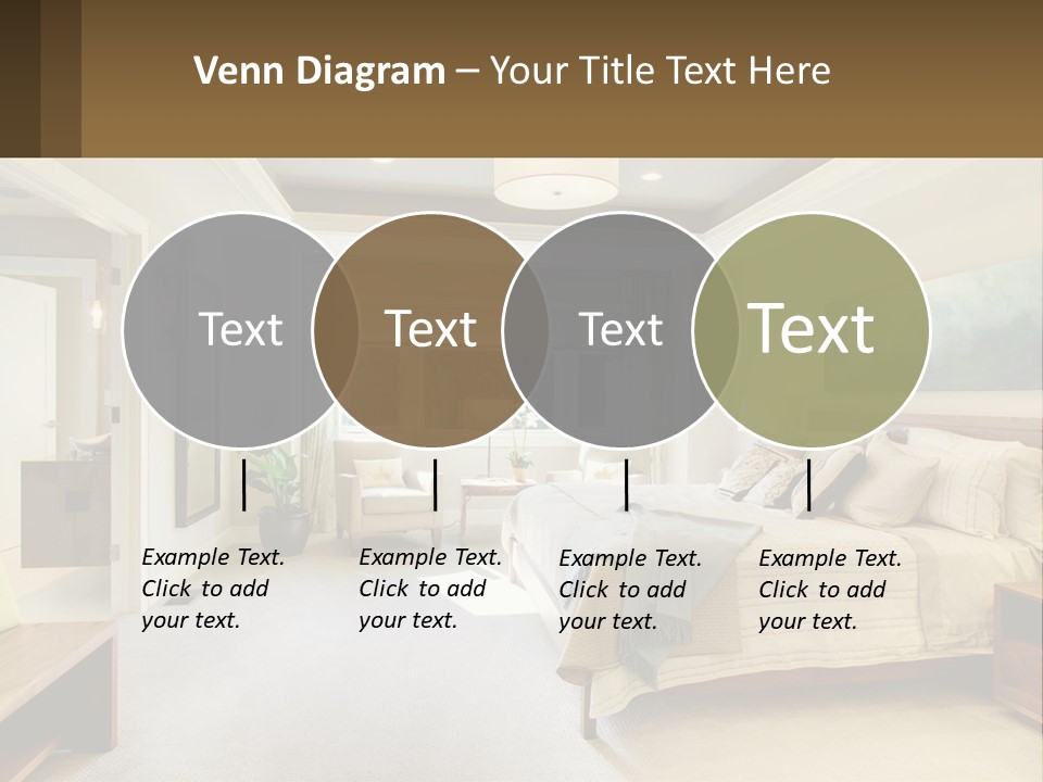 A Bedroom With A Large Bed And A Painting On The Wall PowerPoint Template