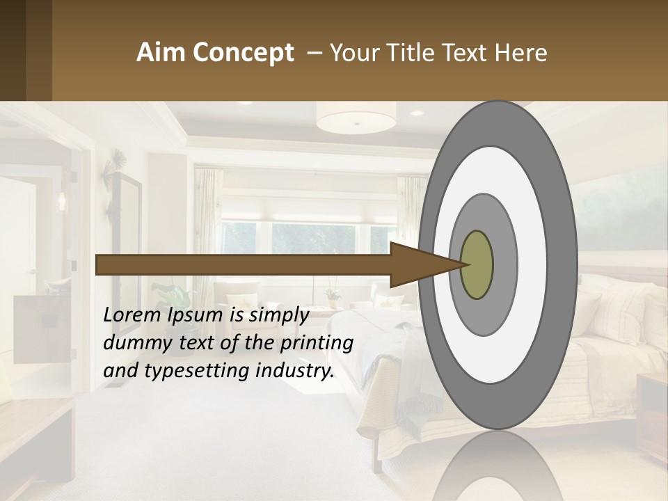 A Bedroom With A Large Bed And A Painting On The Wall PowerPoint Template