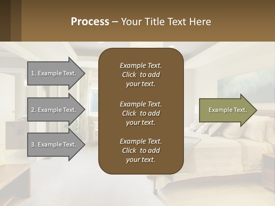 A Bedroom With A Large Bed And A Painting On The Wall PowerPoint Template