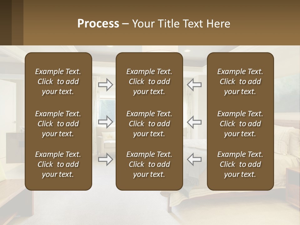 A Bedroom With A Large Bed And A Painting On The Wall PowerPoint Template