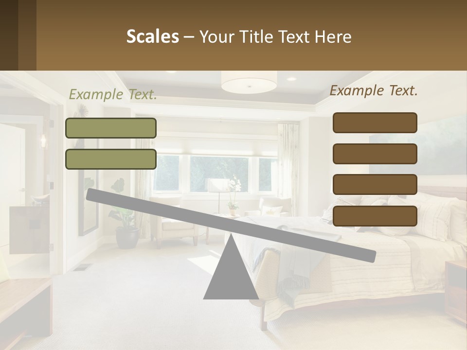 A Bedroom With A Large Bed And A Painting On The Wall PowerPoint Template