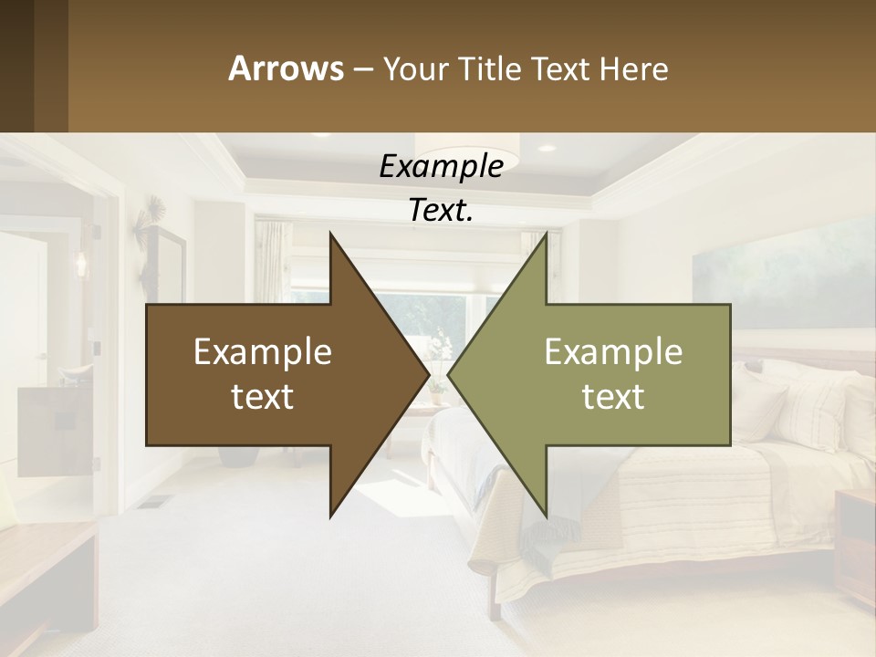 A Bedroom With A Large Bed And A Painting On The Wall PowerPoint Template