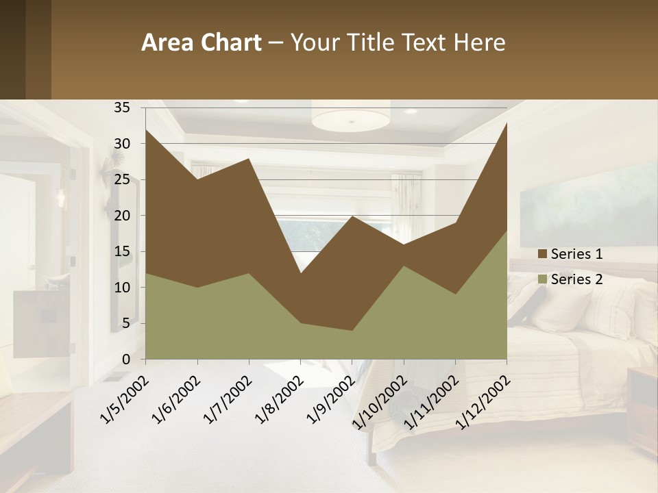 A Bedroom With A Large Bed And A Painting On The Wall PowerPoint Template