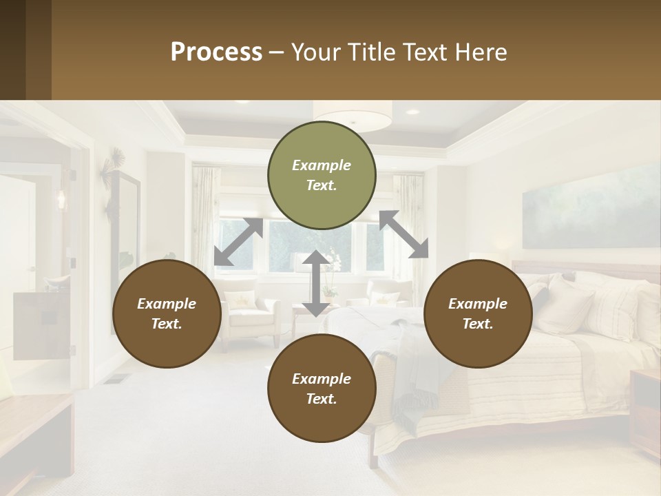 A Bedroom With A Large Bed And A Painting On The Wall PowerPoint Template