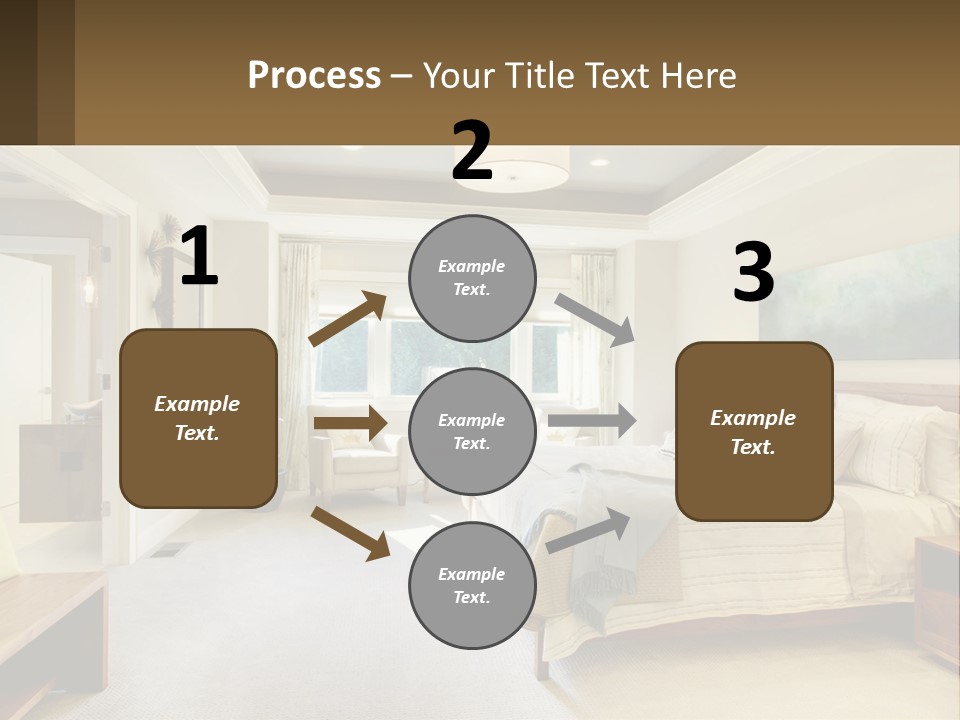 A Bedroom With A Large Bed And A Painting On The Wall PowerPoint Template