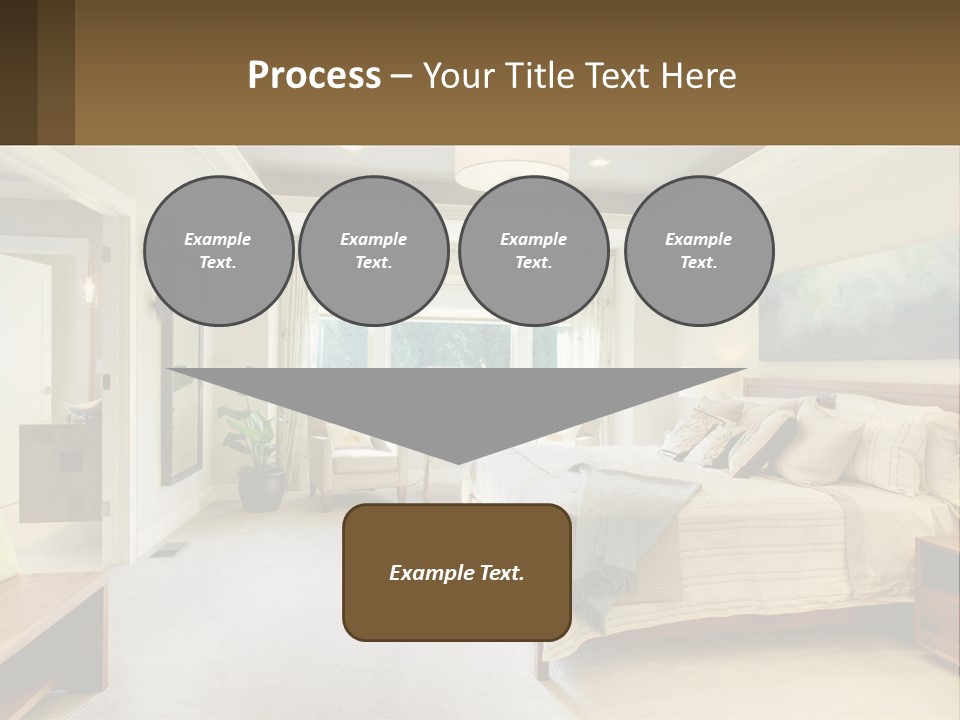 A Bedroom With A Large Bed And A Painting On The Wall PowerPoint Template