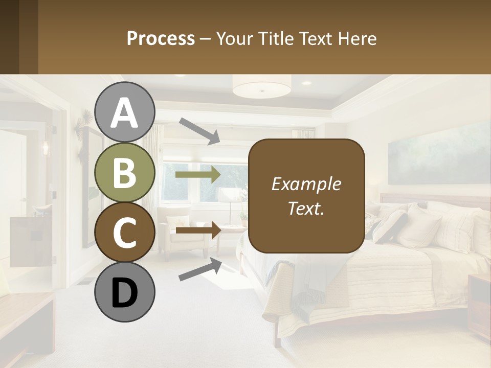 A Bedroom With A Large Bed And A Painting On The Wall PowerPoint Template