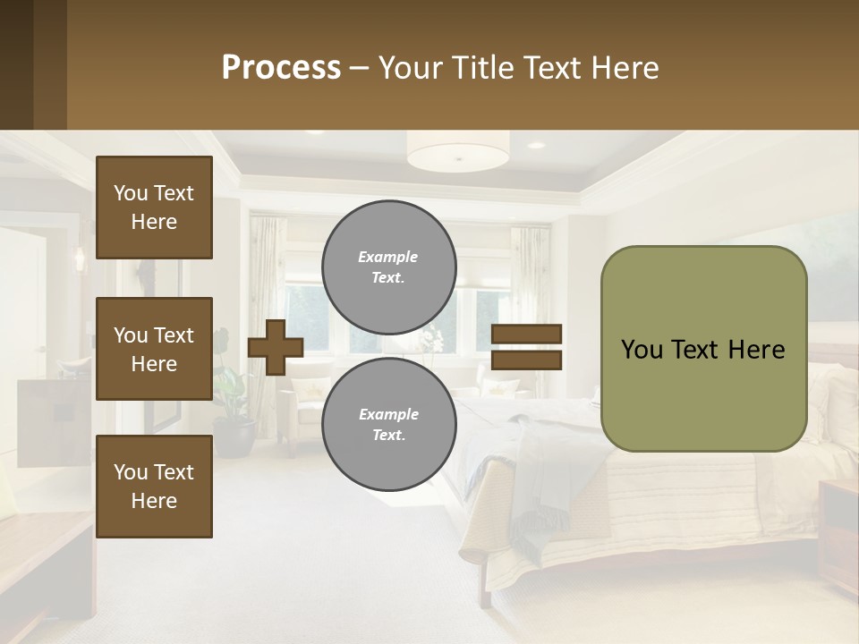 A Bedroom With A Large Bed And A Painting On The Wall PowerPoint Template