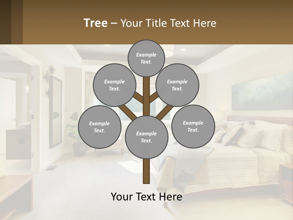 A Bedroom With A Large Bed And A Painting On The Wall PowerPoint Template