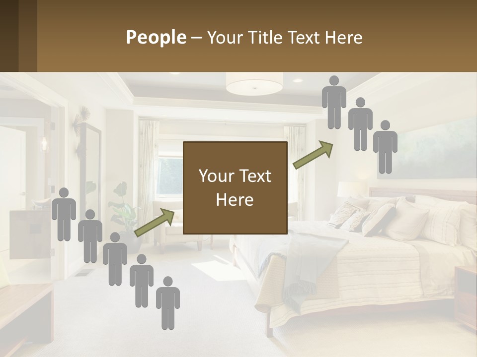 A Bedroom With A Large Bed And A Painting On The Wall PowerPoint Template