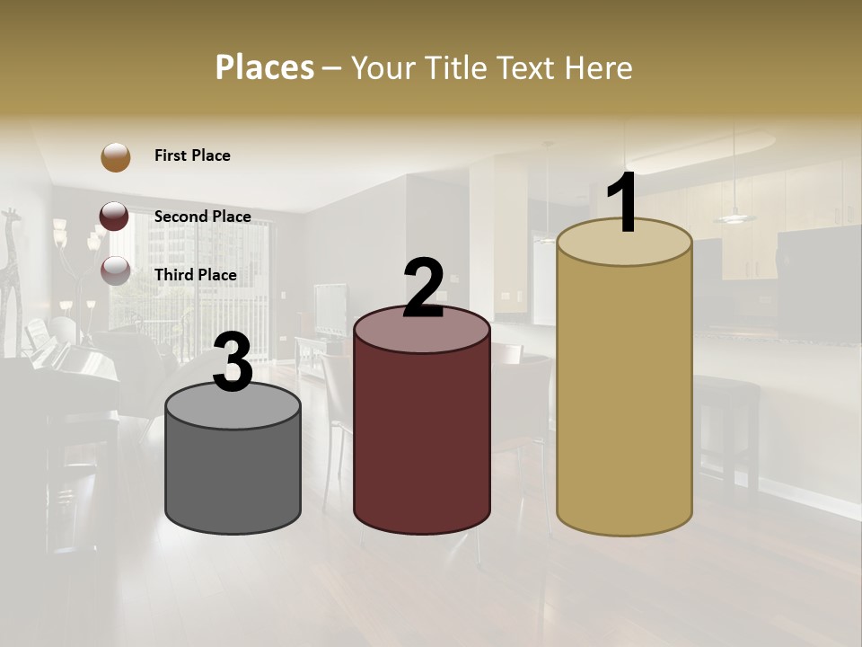 A Living Room Filled With Furniture And A Piano PowerPoint Template