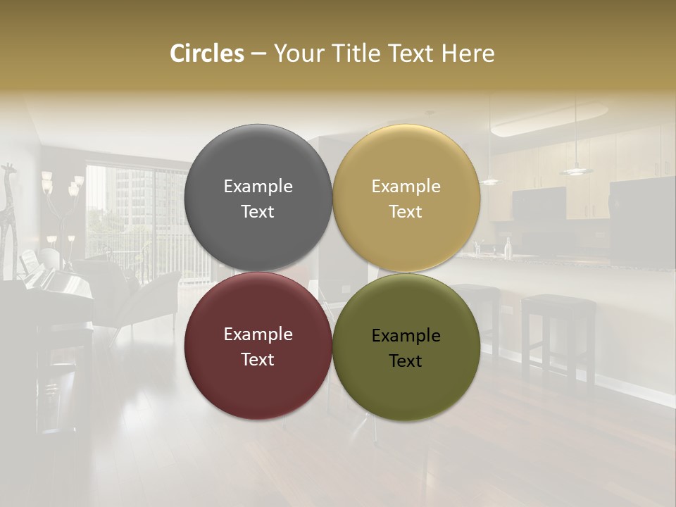 A Living Room Filled With Furniture And A Piano PowerPoint Template