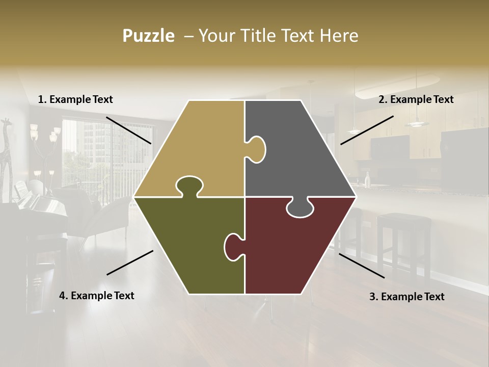 A Living Room Filled With Furniture And A Piano PowerPoint Template