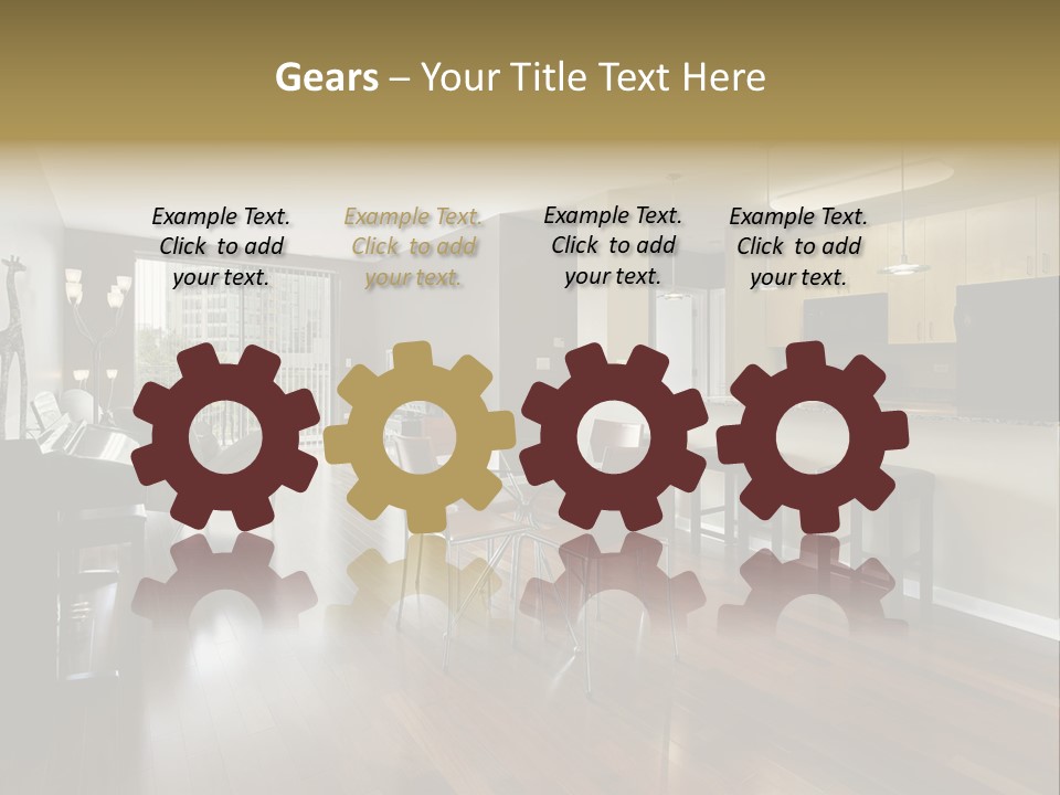 A Living Room Filled With Furniture And A Piano PowerPoint Template