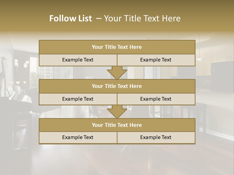 A Living Room Filled With Furniture And A Piano PowerPoint Template