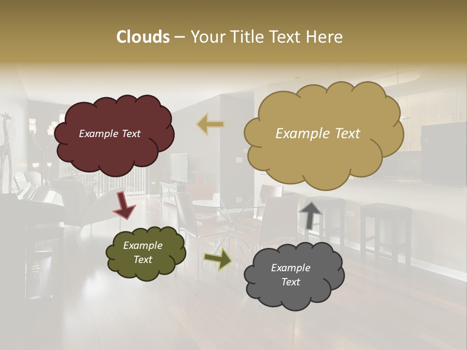 A Living Room Filled With Furniture And A Piano PowerPoint Template