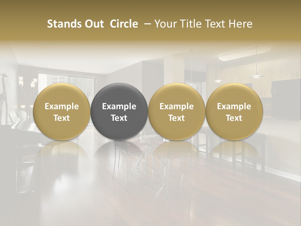 A Living Room Filled With Furniture And A Piano PowerPoint Template