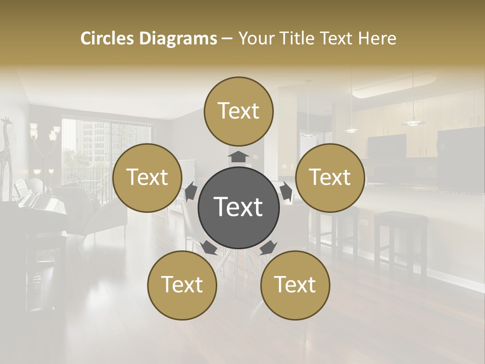 A Living Room Filled With Furniture And A Piano PowerPoint Template