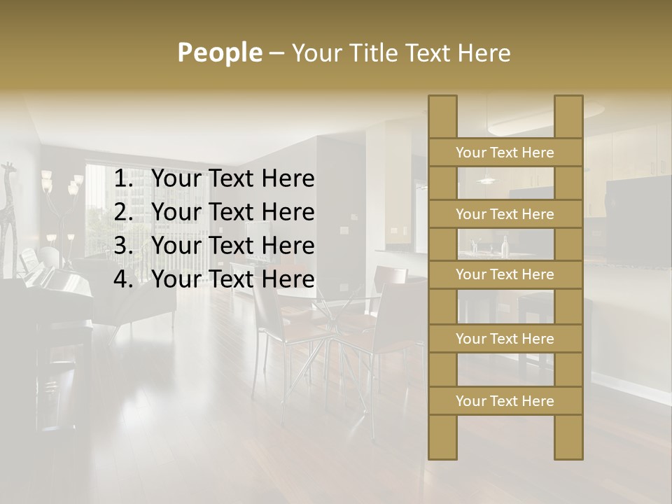 A Living Room Filled With Furniture And A Piano PowerPoint Template